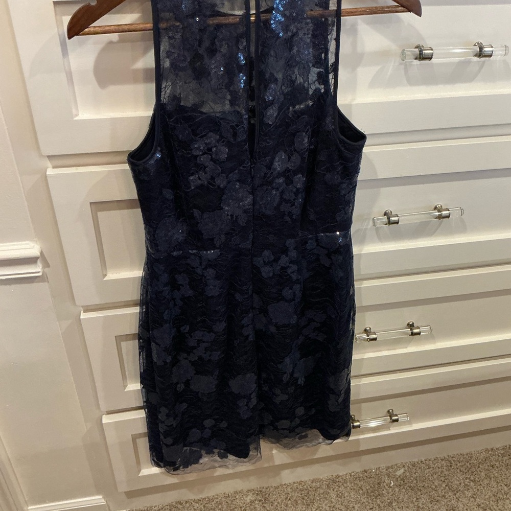 ANTONIO MELANI Midnight Blue Lace Midi Dress - Picture 6 of 11